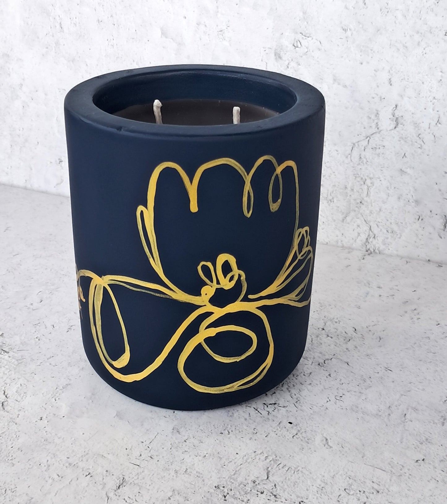 10oz "it's a new day" Beeswax Candle with Lid (Navy)