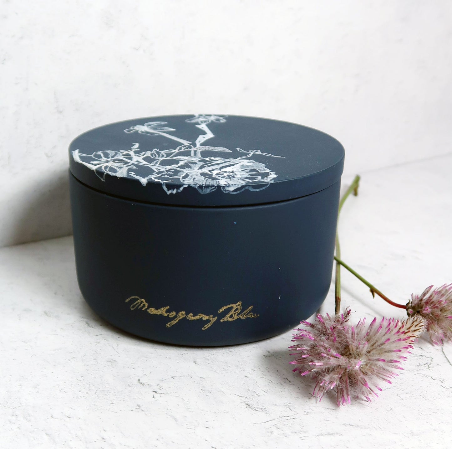 13oz Dream Vessel Beeswax Candle with Lid (Navy)