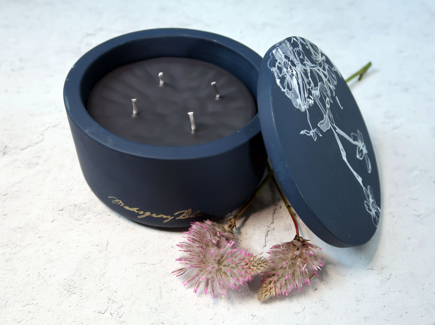 13oz Dream Vessel Beeswax Candle with Lid (Navy)