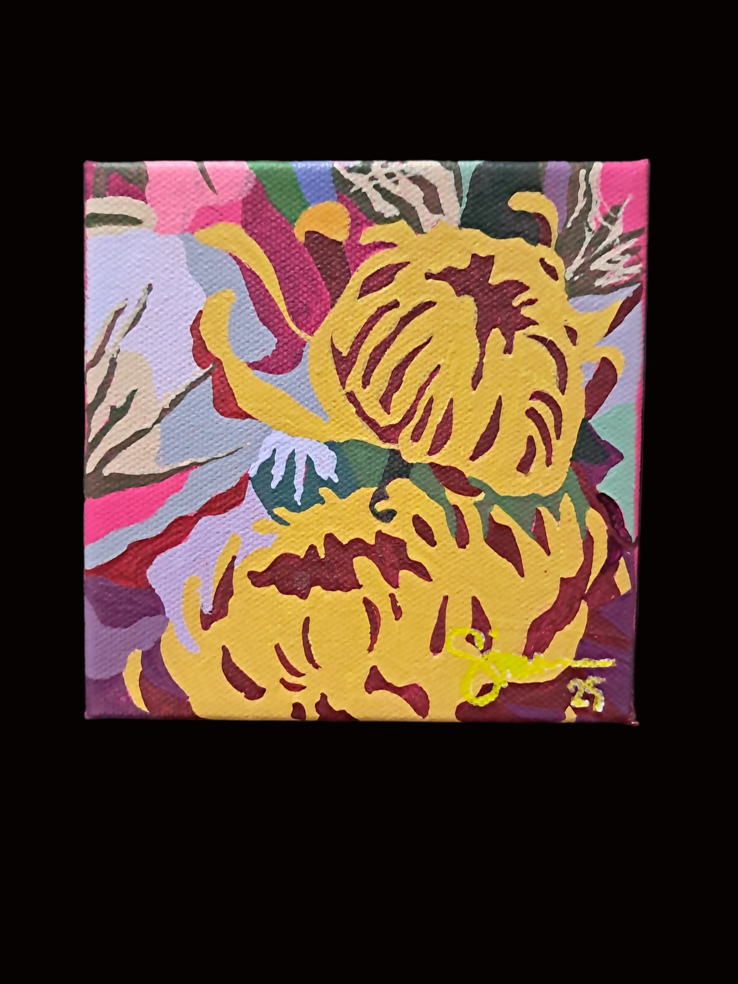 Pink Joy_Mini No.6 (DOUBLE YELLOW CHRYSANTHEMUMS); Sz 4"x4"