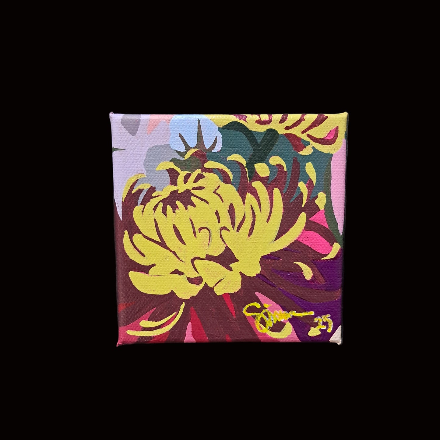 Pink Joy_Mini No.4 (SINGLE YELLOW CHRYSANTHEMUMS);Sz 4"x4"
