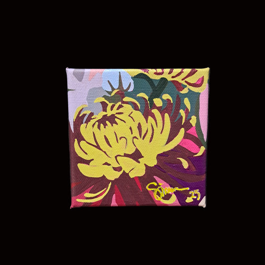 Pink Joy_Mini No.4 (SINGLE YELLOW CHRYSANTHEMUMS);Sz 4"x4"
