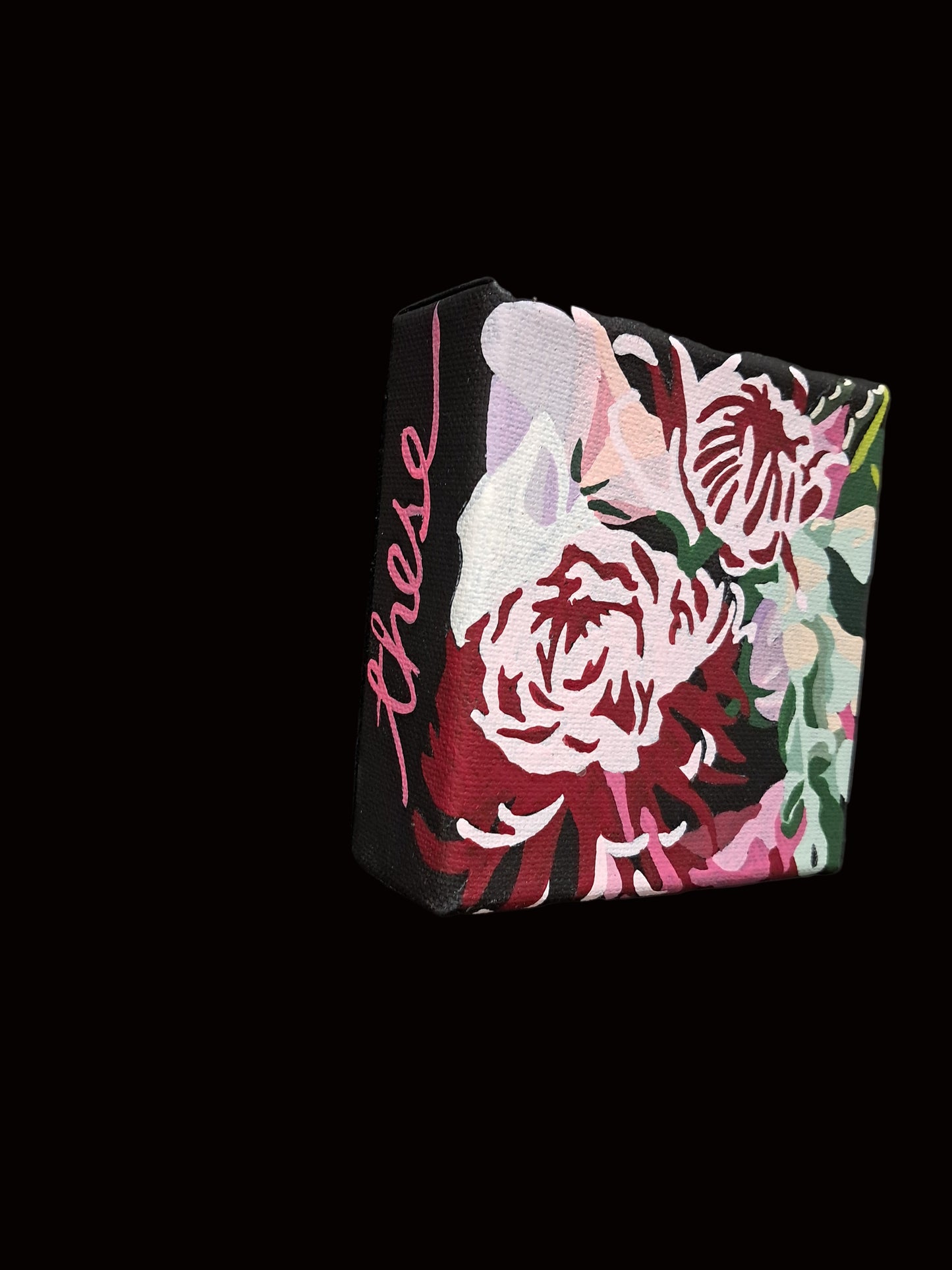 Pink Joy_Mini No.7 (DOUBLE PINK CHRYSANTHEMUMS); Sz 4"x4"