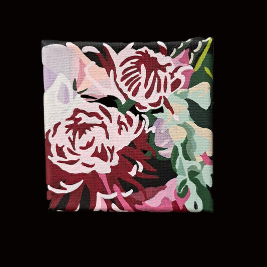 Pink Joy_Mini No.7 (DOUBLE PINK CHRYSANTHEMUMS); Sz 4"x4"