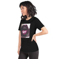 Red Lips Short-Sleeve Unisex T-Shirt (Black)