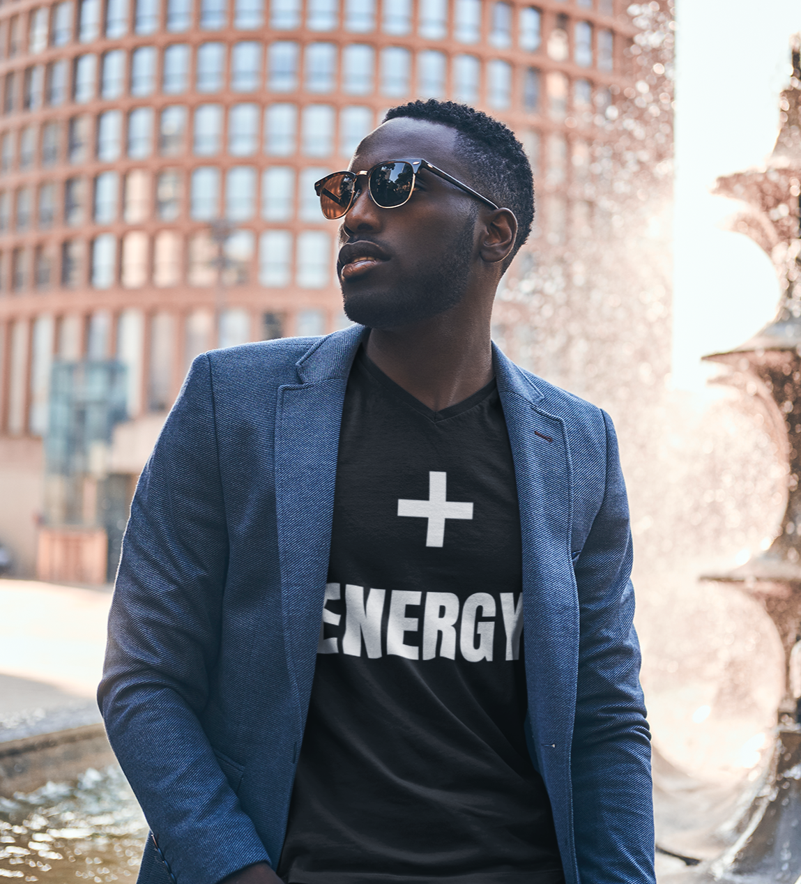 + (Positive) Energy Unisex Short Sleeve V-Neck T-Shirt